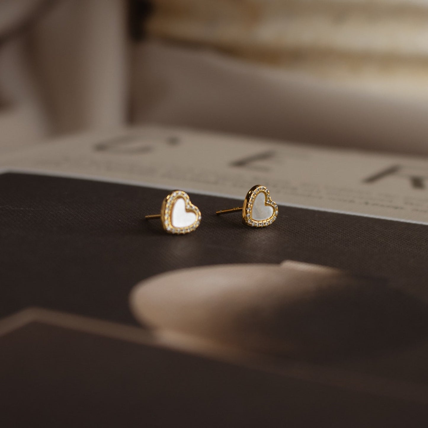 Stud Earrings for Women, Heart Freshwater Pearl Stud Earrings 14K Gold Heart Earrings Inlay Cubic Zircornia Best Gift for Her in Valentine's Day-Anniversary-Mother's Day Jewelry for Women