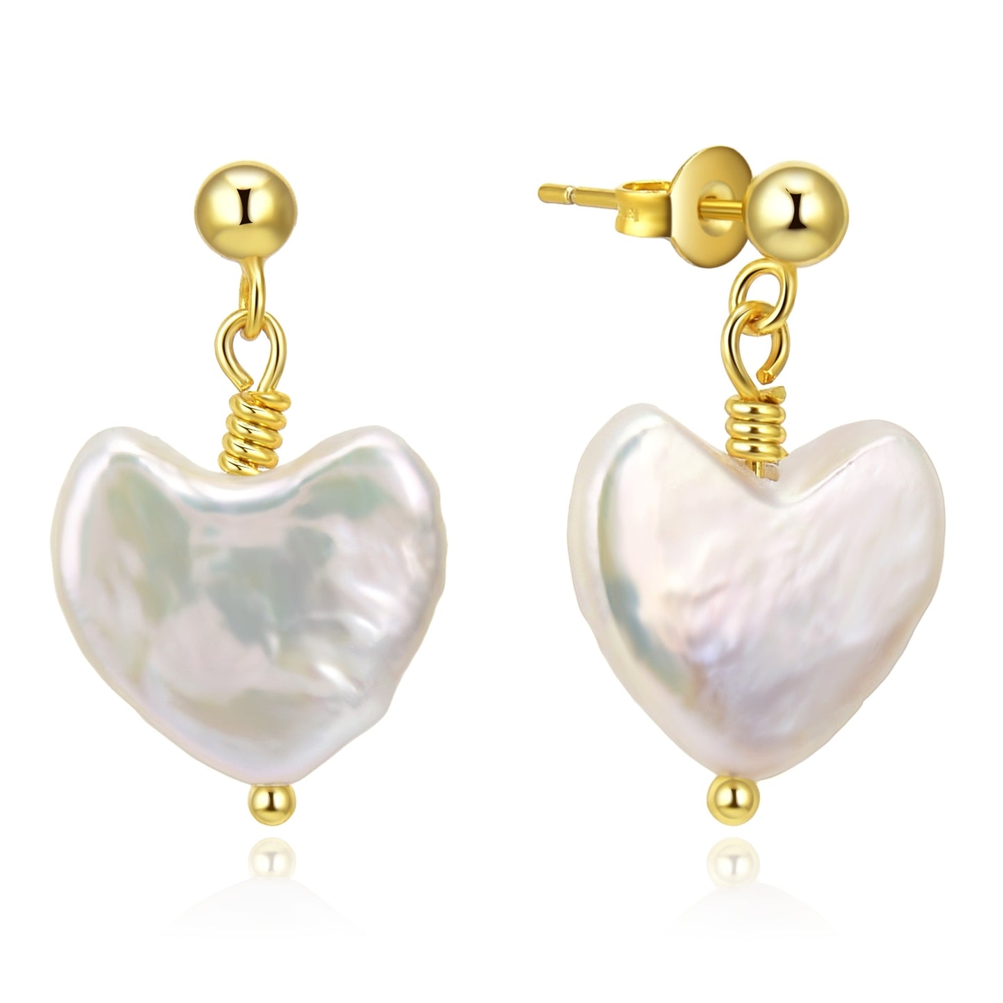 Pearl Earrings for Women, Heart Baroque Pearl Dangle Earrings Fresh water Pearl The Best Gift for Her in Valentine's Day/Anniversary/Mother's Day Pearl Jewelry