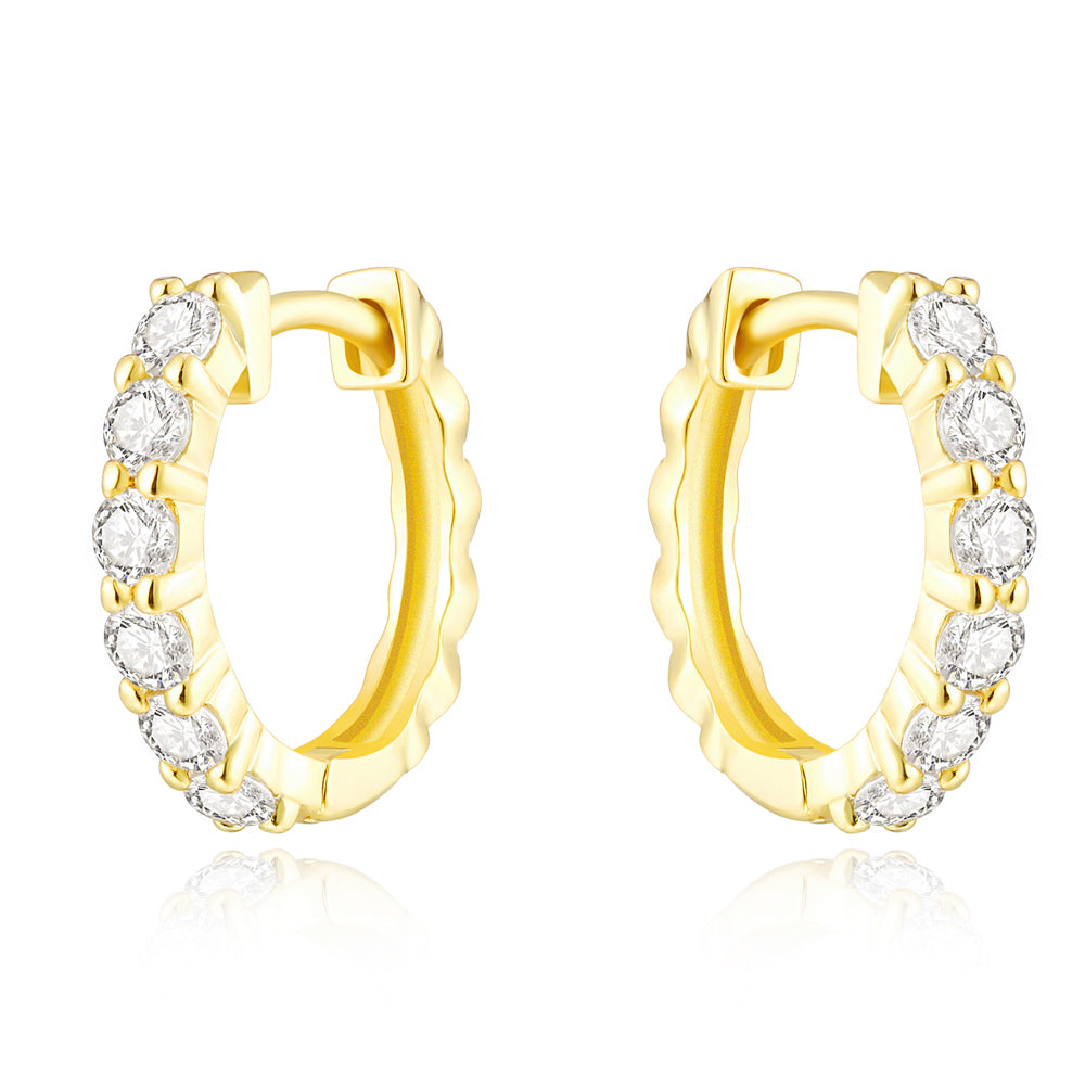 Huggie Hoop Earrings Cubic Zirconia for Women Girls